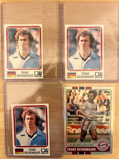 4 X Franz Beckenbauer Sammelkarte Sticker Topps Panini Kaufen Auf