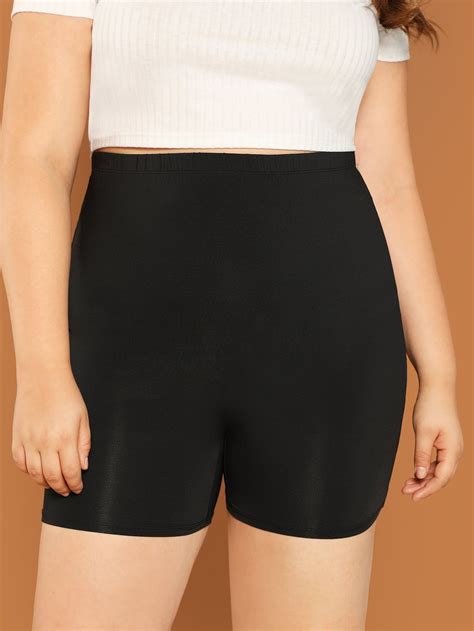 Plus Solid Biker Shorts Shein Usa