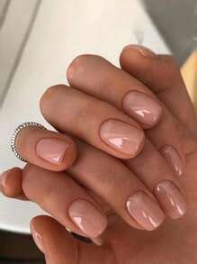 Upgrade Your Look With Pcs Short Square Sheer Nude Solid Full Cover Fake Nail Press On