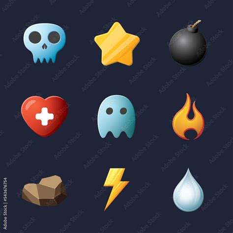 Game UI assets set. Gaming user interface icons collection. vector ...