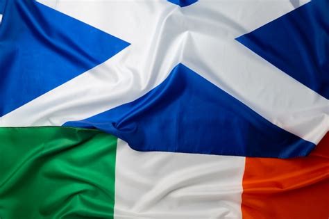 Premium Photo | Flags of Scotland and Ireland folded together