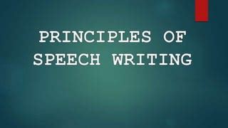 Principles Of Speech Writing Pptx