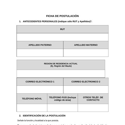 Formato Ficha de Postulación y CV doc DocDroid