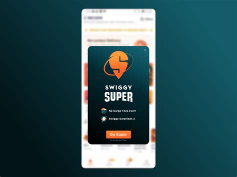 Swiggy Super Pop-up by Harshit Beniwal on Dribbble