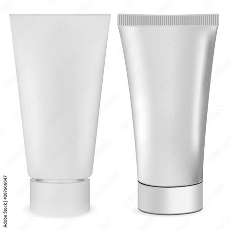 Tube Mockup Silver Cosmetic Tube White Cream Packaging Lotion Or Gel