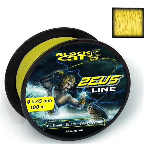 Tresse Zeus Line Jaune 4 Brins Black Cat 0 60mm 59kg Pêche Silure