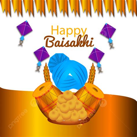 รูปบายศรีสู่ขวัญด้วยกลอง Png Baisakhi มีความสุข Baisakhi กลองภาพ Png และ เวกเตอร์ สำหรับการ