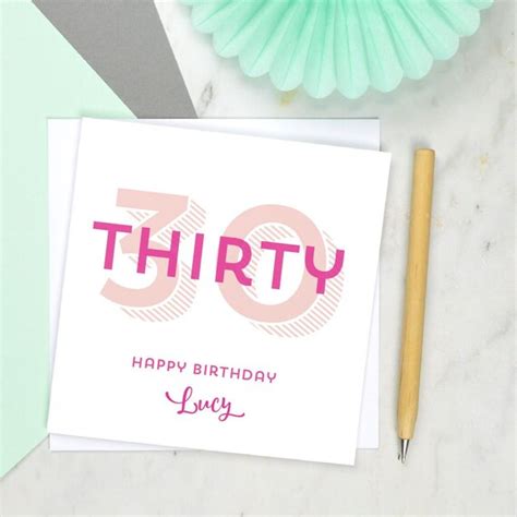 30th Birthday Card Milestone Birthday Personalised 30th Etsy