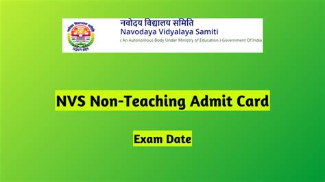 Nvs Non Teaching Admit Card And Exam Date To Be Announced