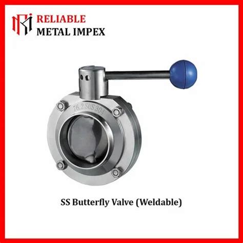 Stainless Steel Dairy Butterfly Valve Weldable At 1150 Stainless