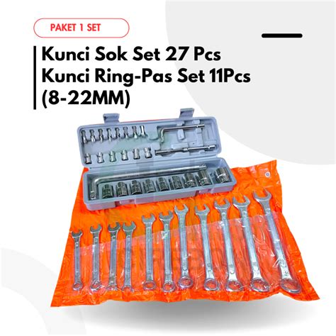 Jual 1 SET KENMASTER Kunci Sok Set 27 Pcs Diamond Kunci Ring Pas