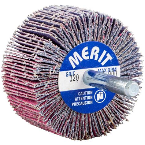 Merit Abrasives Mounted Flap Wheel Dia Face Width Grit