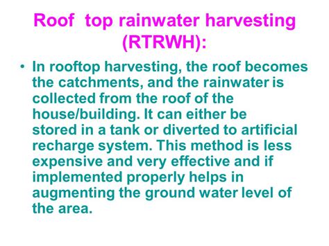 Rooftop Rainwater Harvesting Ppt