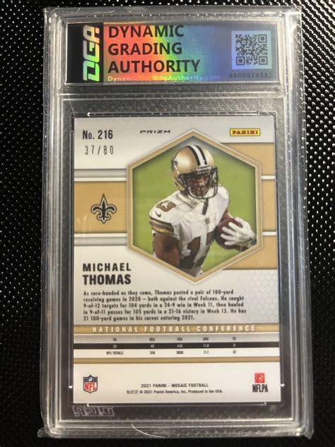 Michael Thomas 80 2021 Panini Mosaic Choice Fusion Redyellow Dga 95