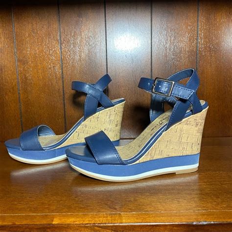 Montego Bay Club Shoes Montego Bay Club Blue Wedge Sandals Women