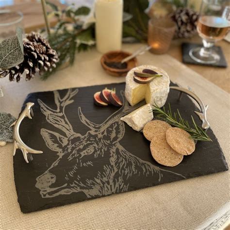 Medium Stag Slate Serving Tray