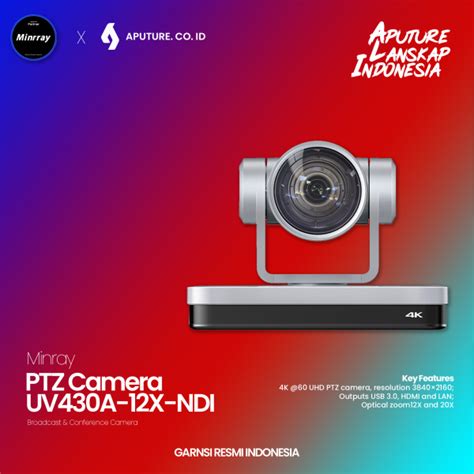 Minrray UV430A 12X NDI 4K Ultra HD Wihtout NDI PTZ Camera PT Aputure