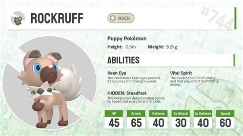 744 Rockruff Pokecharms PokéDex