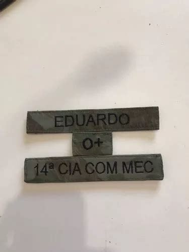 2 Kit Sutache Om Nome Tipo Sanguíneo Padrão Exército Rue