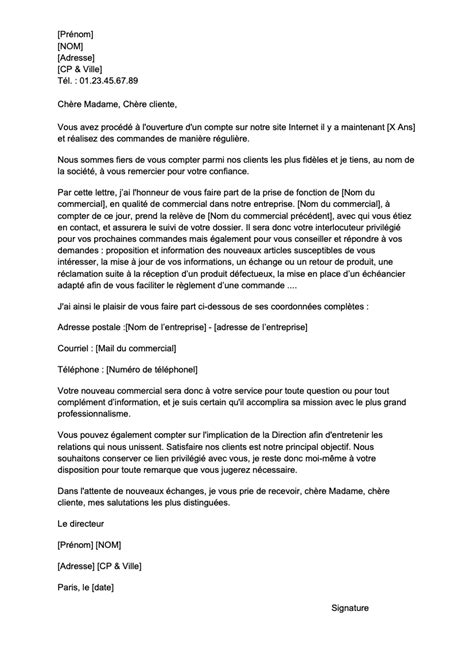 Lettre Pour Informer Un Client D Un Changement De Commercial