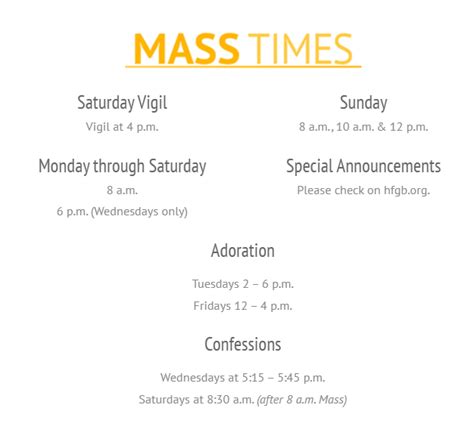 Mass Times - Church of the Holy Family