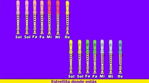 Estrellita donde estás en Flauta Dulce con Notas YouTube