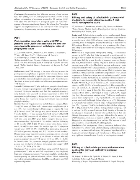 Pdf P663 Efficacy Of Tofacitinib In Patients With Ulcerative Colitis