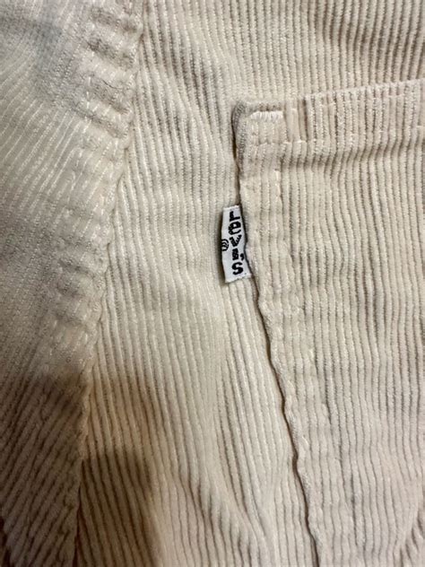 1977 Levis White Tab Flared Corduroy Pants 29x32 Gem