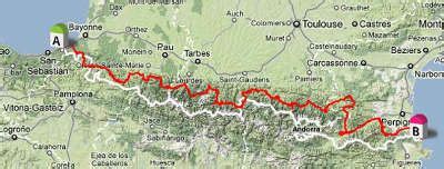 Carte de la route des cols des pyrenees Pyrénées Carte pyrénées