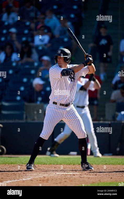 New York Yankees Spencer Jones (50) bats during a spring training
