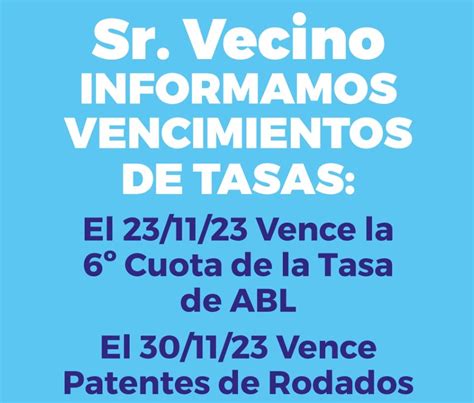 Vencimiento De Tasas Municipales Noticias De Las Flores