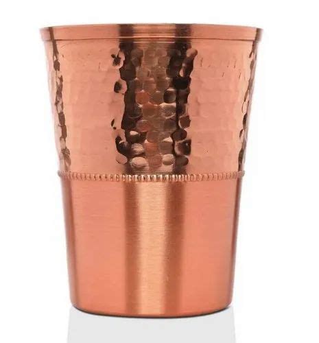 Hammered Cylindrical Home Polished Copper Water Glass Capacity Ml