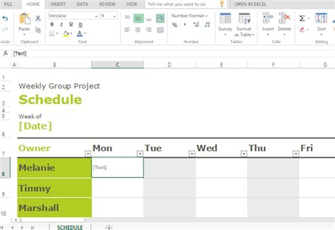 Group Schedule Templates For Excel