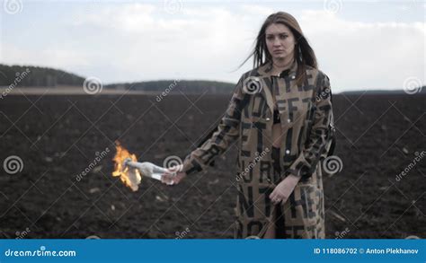 Girl Is Holding Molotov Cocktail Stock Footage Video Of Molotov