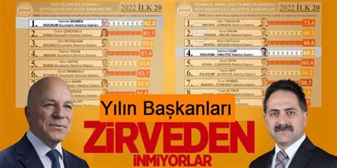 Başkan Sekmen ve Uçar 2022nin en başarılı başkanları seçildi