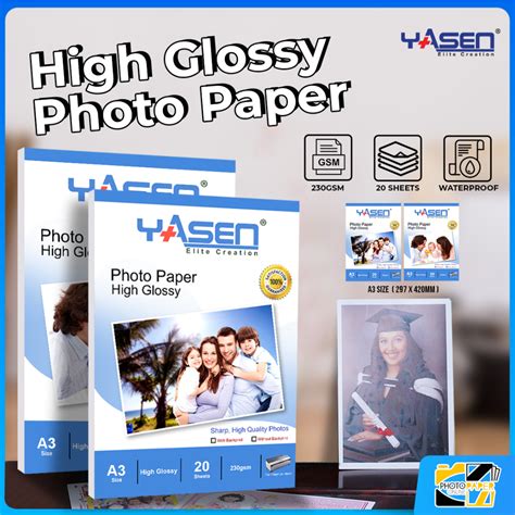 Yasen With Back Print Photo Paper Glossy A No Back Print Gsm