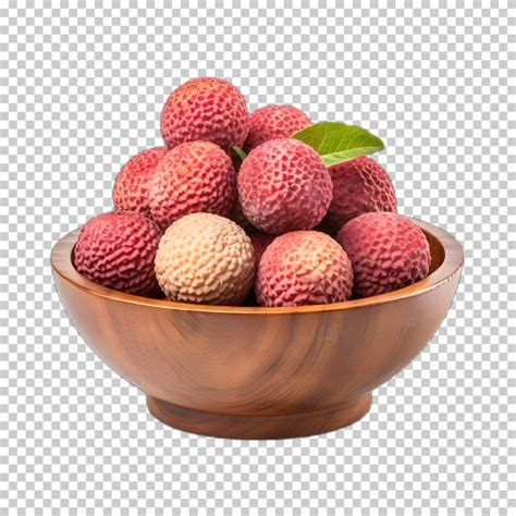 Деревянная миска с фруктами дуриана, выделенная на прозрачном фоне ...