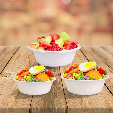 Eco Friendly Recyclable 100 Compostable Large Bowls Heavy Duty Bulk