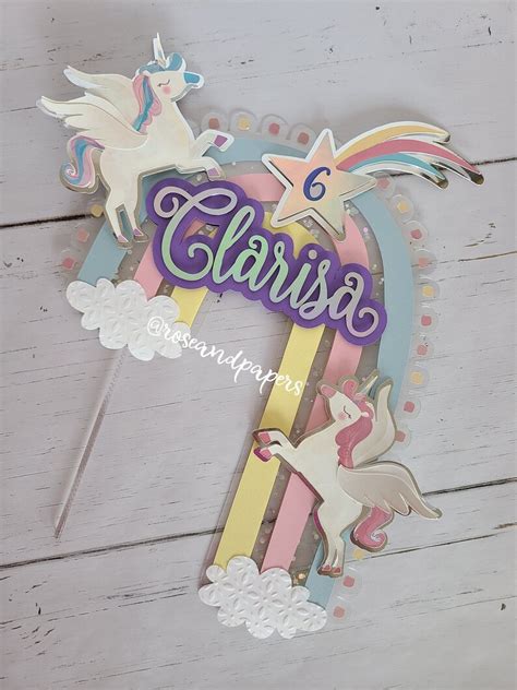 Unicorn Cake Topper Rainbow Cake Topper Unicorn Cake Etsy