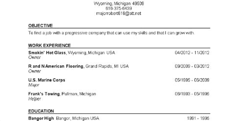 Resume Format Resume For Marine Corps Veteran