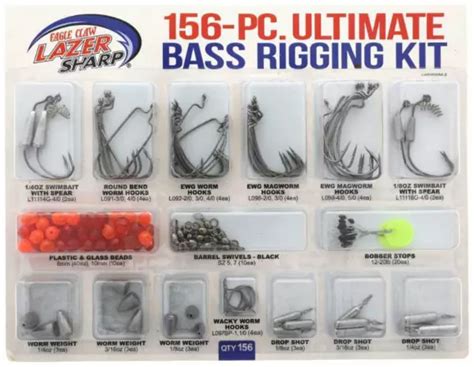 Eagle Claw Lazer Sharp Ultimate Bass Terminal Tackle Kit 156 Pieces Publiclands