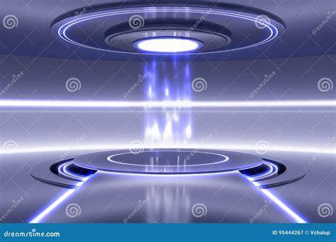 3d Rendered Illustration Of Futuristic Teleportation Station Stock