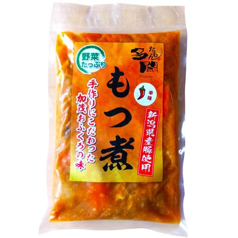 辛味もつ煮 500g4袋 セット 肉料理 もつ煮 国産 豚 惣菜 新潟【沖縄県・離島 配送不可】 T07090004 産直お取り寄せ