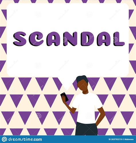 Writing Displaying Text Scandal. Concept Meaning an Action or Event