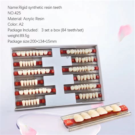 Two Layers Synthetic Resin Teeth Set Box Dental Rigid Acrylic Teeth