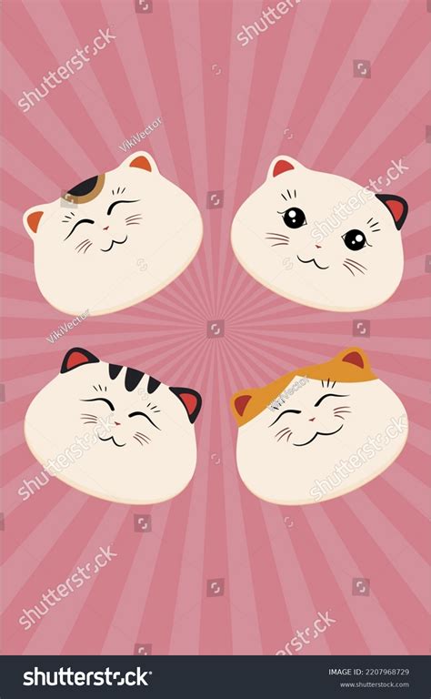 Japanese Good Luck Cat Smiling Head Stock Vector (Royalty Free ...