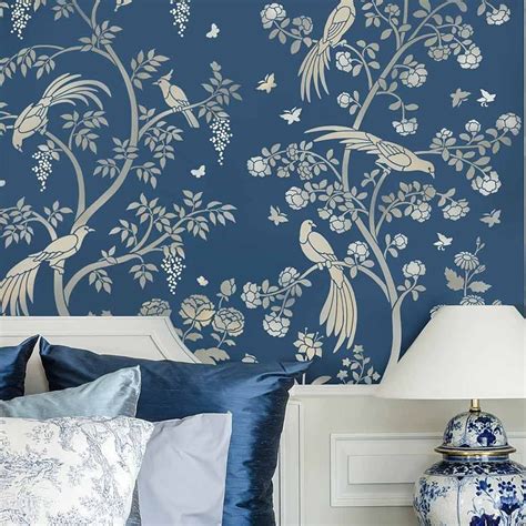 Chinoiserie Chic Stencil Chinoiserie Wall Mural Stencils By Cutting