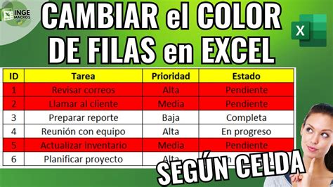 Cómo CAMBIAR el COLOR DE FILAS en EXCEL Automáticamente Resalta