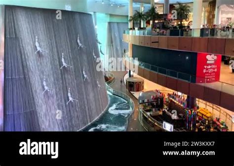 dubai uae    human waterfall divers waterfall  dubai