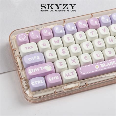 Bun Keycaps Moa Profile Pink Cartoon Pbt Dye Sub Mechanical Keyboard